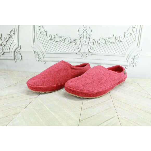 LL Bean Women's Red Knit Slip On Round Toe Casual Slipper Mules Size 11 M - Picture 2 of 9